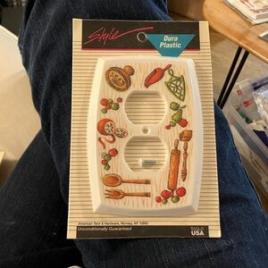 Decorative Switch Plate - White with Multicolor Design